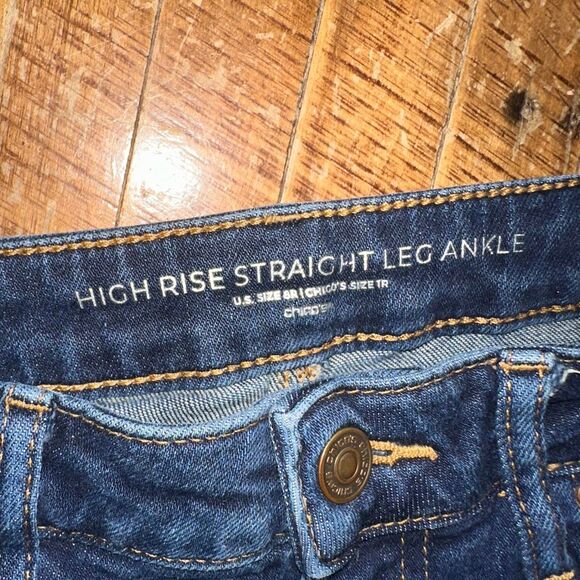 Chico’s High Rise 1/8 straight leg ankle normcore jeans - Picture 2 of 3